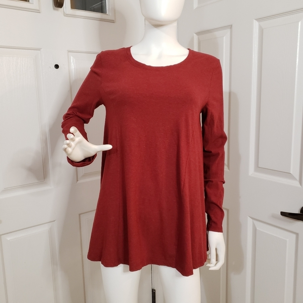 Peruvian Connection long sleeve maroon red size XS-SMALL